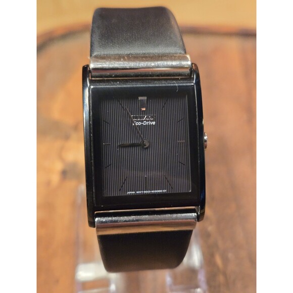 Citizen Eco Drive Watch Men's B023-S036577 Black Leather Strap Working - Picture 1 of 10